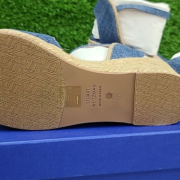Stuart Weitzman Mirela Denim Espadrille Wedge Sandal - Picture 12 of 14